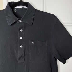 Criquet Top-Shelf Players Polo Shirt Men's Small Black Pima Cotton Stretch